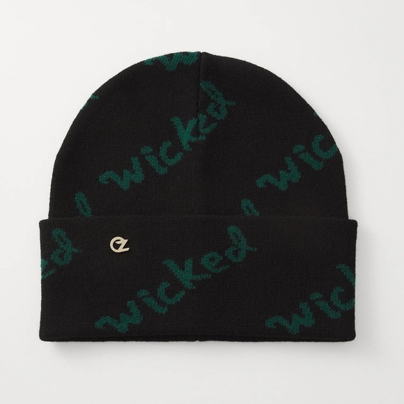 NWT Eugenia Kim x Wicked Frances Beanie Wool Knit Hat Black Green Logo